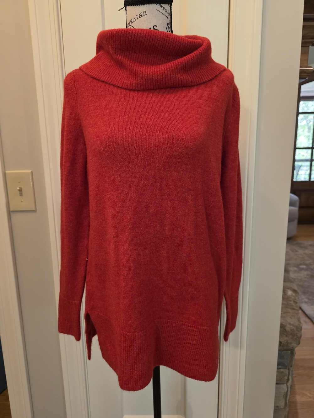 LOFT Red Cowl Neck Sweater